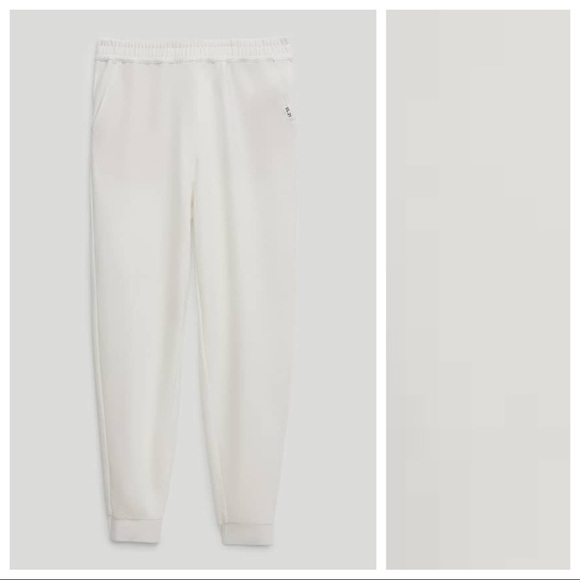 NWT. Massimo Dutti White Cotton Jogging Fit Trousers. Size S. - Picture 5 of 8